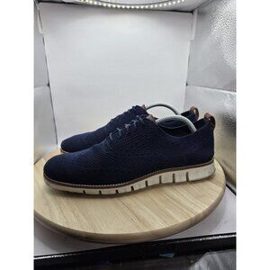 Cole Haan Mens 10 Shoes Navy Blue ZeroGrand Stitchlite Wingtip Oxfords C24947
